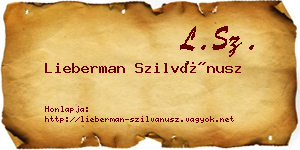 Lieberman Szilvánusz névjegykártya